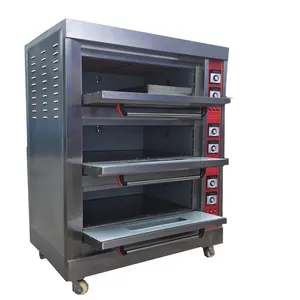 Bakery Equipment Industrial Commercial Catering 3 Decks 6 Trays Bread Pizza Cake Machine Baking Oven Electric Deck Oven