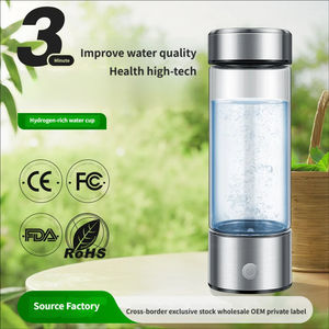 Botella de Agua Hidrogenada Portátil con Generador de Acero Inoxidable y Pantalla LED, 420 ml, con Base Comercial - Product Image 4