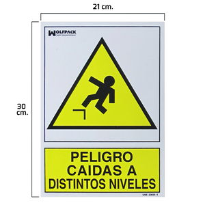 Señal de Peligro: Caídas a Diferentes Niveles, 21x30 (H) cm. - Product Image 1