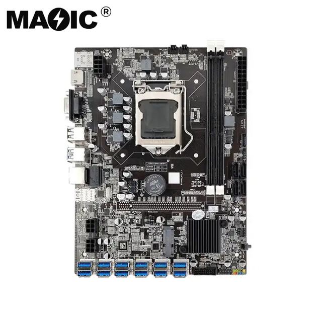 B75 Motherboard 12 PCIE to USB With G530 G540 G1610 Random CPU LGA1151 MSATA Support 2XDDR3 B75 12USB Motherboard