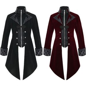 Steampunk médiéval gothique Vampire Cosplay veste manteaux pour femmes et hommes col montant Tailcoat en Spandex - Product Image 1