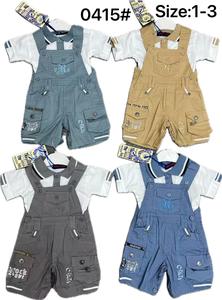 Ensemble 2 pièces style gentleman pour bébé garçon : salopette courte en coton de haute qualité et t-shirt à manches courtes pour l'été - Product Image 3