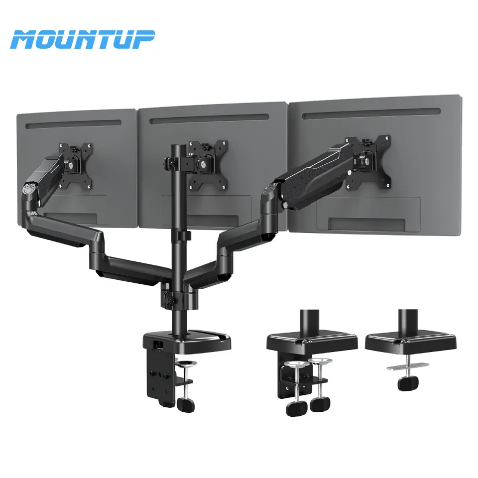 Mountup 3 Monitor Bureaubevestiging Zware Gasveer Monitor Arm Triple Monitor Mount