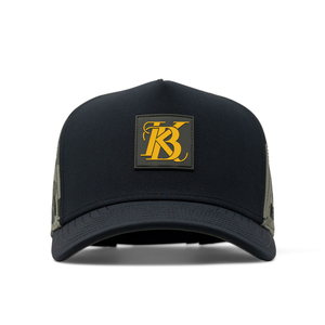 Casquette de baseball imprimée camouflage bicolore du fabricant <span class=keywords><strong>ML</strong></span> avec trous découpés au laser et logo d'étiquette adhésive personnalisé - Product Image 3