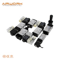 Válvula Neumática de Control Solenoide Tipo Airtac AIRWORK 4v11006, CC 12V, Aleación de Aluminio, Acción Directa/Operada por Piloto, Válvula de Aire Eléctrica 6