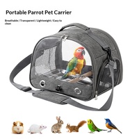 Sac à dos de transport carré pour animaux de compagnie avec fermeture éclair, bretelles réglables, sac de voyage portable pour oiseaux et chats, fournitures pour animaux de compagnie
