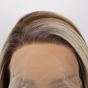 Perruque en dentelle de soie japonaise, mèches brunes dorées, <span class=keywords><strong>cheveux</strong></span> <span class=keywords><strong>longs</strong></span> bouclés, perruque naturelle à dentelle frontale 13*4 - Product Image 5