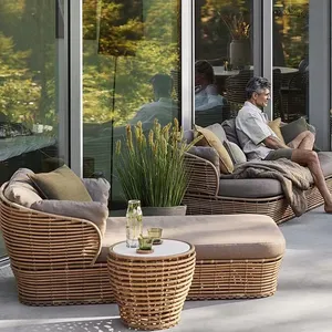 Nouveaux ensembles de canapés en tissu d'extérieur, meubles de jardin en rotin, canapé d'extérieur
