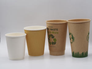 Taza de papel con revestimiento a base de agua no plástica personalizada Biodegradable Compostable Desechable Café Té Pared Individual Doble ondulación - Product Image 2