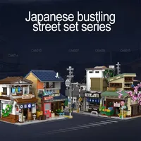 Cada C66014 LED City Japanese Style House Model Bricks MOC Building Blocks Sets Small Particle Assembly Puzzle Education Toys
