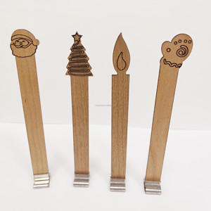 Mèches de bougie en bois, noyau en bois naturel sans fumée avec base en métal pour l'artisanat de fabrication de bougies bricolage - Product Image 4