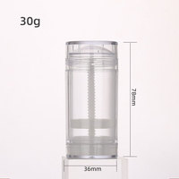 En stock 30g vide noir blanc clair déodorant bâton conteneur rond torsion vers le haut bâton baume à lèvres bouteille déodorant bâton Tube