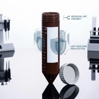 Tube à centrifuger stérile jetable de 50 ml, brun ambré, avec couvercle à vis gris, en PP, gradué, conique, résistant à la lumière, consommables de laboratoire en vrac
