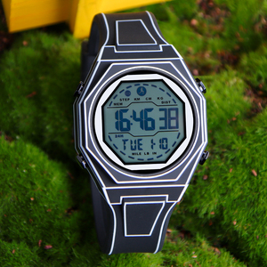 Moda nuovo stile orologio digitale Display elettronico a LED Sport orologio da polso calendario sveglia doppio tempo fabbrica all'ingrosso - Product Image 3