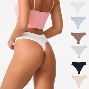 Seamless <strong>Underwear</strong> Women Solid Color Sexy Thong <strong>High</strong>-<strong>Waisted</strong> Summer <strong>Underwear</strong> for Women - Product Image 1