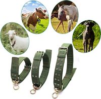 Collier de bétail en toile réglable Sangle de cou robuste pour bétail avec boucle Collier de traction durable pour vache boeuf taureau