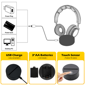 Kwaliteit Keuze Creatieve 16 Kleuren Usb Draagbare Mini <span class=keywords><strong>3d</strong></span> Led Night Smart Oplaadbare Decoratieve Acryl Led <span class=keywords><strong>Lamp</strong></span> - Product Image 3