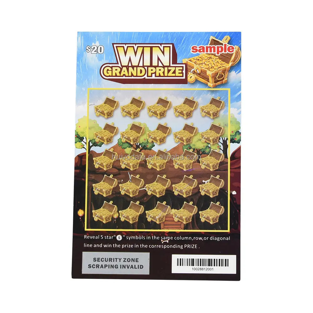 Custom Personalized Custom Printing Variable Number Printing Scratch Lottery Scratch Off Win Card