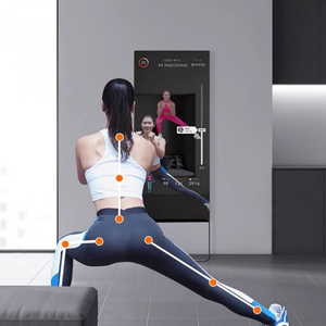Tounchscreen Personal <strong>Trainer</strong> Mirror Floor Standing LCD Display AI Artificial Home Gym Strength Smart Exercise Fitness Mirror - Product Image 2