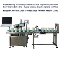 Marqueur laser CO2 Chestny Znak pour ligne de production conforme, pour boîtes de lait en poudre, inspection QR et rejet automatique des codes défautifs