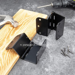 Charnières de <span class=keywords><strong>porte</strong></span> extensibles de 3,5 pouces avec angle de 5/8'' en acier inoxydable noir mat, charnières <span class=keywords><strong>d</strong></span>écalées, charnières pivotantes transparentes - Product Image 6