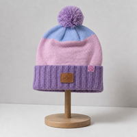 Fabricant de chapeaux personnalisés, bonnet en acrylique à double logo, luxe, sports de plein air, ski, bonnet épais en tricot pour adultes, bonnet d'hiver rose
