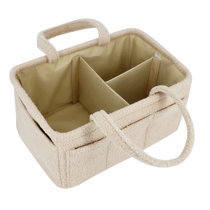 Soft Portable Teddy Fleece Diaper Caddy