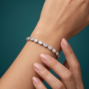 Pulsera de Diamantes con Bisel de Perlas Estilo East West - Oro de 9k, 14k, 18k - Product Image 2