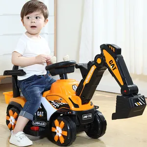 2023 Venta caliente niños paseo en coche de juguete 6V alimentado por batería excavadora tractor fresco con función de control remoto
