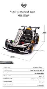 Voiture de course électrique Drift Kart avec télécommande parentale, karting sportif à longueur réglable avec coussin confortable et moelleux - Product Image 4
