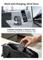 Nouveau chargeur sans fil magnétique personnalisé 25W 3 en 1, chargeur de voyage pliable, station de charge rapide, support de téléphone, chargeur