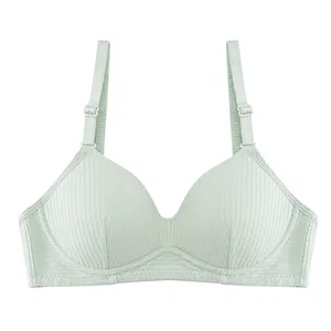 Manufacturers wholesale new cotton comfortable for student girl bra striped wireless thin bra