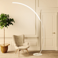 Lampes sur pied modernes minimalistes en aluminium écologiques avec télécommande, lumière d'angle LED nordique pour la décoration de la salle à manger/salon