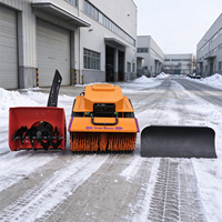 Souffleuse à neige télécommandée sans fil 3 en 1, machine de déneigement sur chenilles pour parking