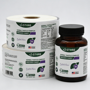 Rouleaux d'étiquettes autocollantes pour emballages de compléments alimentaires, personnalisées, de haute qualité, imperméables et résistantes aux UV - Product Image 2