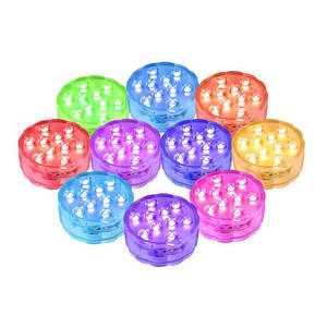 Iluminación decorativa Control remoto Multicolor <span class=keywords><strong>Sumergible</strong></span> Acuario Iluminación LED Impermeable 10 LED <span class=keywords><strong>Lotus</strong></span> Light - Product Image 2