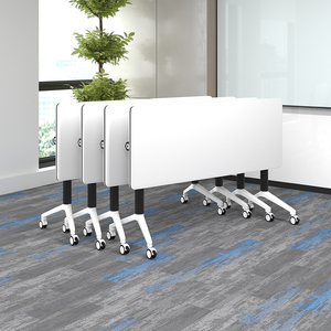 Ensemble combiné de table et de chaise pliables multifonctionnelles pour salle de conférence, cours de formation, bureau, réunion - Product Image 1