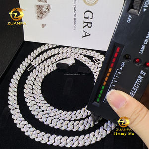 Nuovi arrivi gioielli in stile Hip Hop alla moda da 10mm ghiacciati <span class=keywords><strong>925</strong></span> <span class=keywords><strong>argento</strong></span> massiccio VVS1 Moissanite diamante Miami <span class=keywords><strong>catena</strong></span> a maglie cubana da <span class=keywords><strong>uomo</strong></span> - Product Image 3