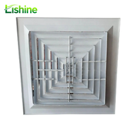 Diffuseur d'air carré moderne Lishine en alliage d'aluminium et plastique à installation facile avec noyau amovible pour centres commerciaux
