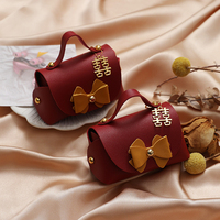 Sacs Cadeaux en Cuir PU pour Mariage, Petites Sacoches à Main pour Invités, Boîtes Cadeaux Bonbons Chocolats de Mariage avec Nœud, Décoration de Fête