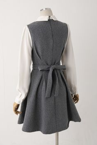Conception personnalisée gratuite Uniforme scolaire pour filles Maternelle École primaire <span class=keywords><strong>Robe</strong></span> grise Uniforme pour lycée - Product Image 3