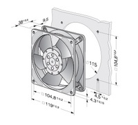 Ventilateur de cabinet à onduleur à roulement à billes 4850Z 12038 119x119x38mm 12cm 230V AC 13W 1700RPM 100m³/h