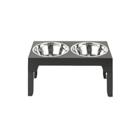 Support surélevé en acier inoxydable à double gamelle pour animaux de compagnie, réglable en hauteur, pour une alimentation lente, pour chats et chiens, compatible lave-vaisselle, en promotion