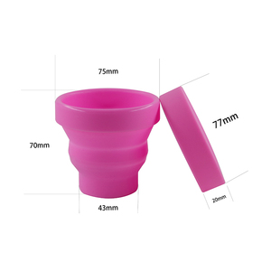 Gobelet d'eau pliable en silicone réutilisable imprimé sur mesure, gobelet à café biodégradable pour le camping avec couvercle - Product Image 3