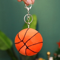 Porte-clés en peluche de football de simulation 9CM, ballon doux rembourré, jouet pour enfants, joli pendentif de sac, cadeaux pour enfants, porte-clés de basketball