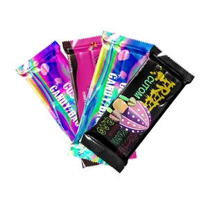 Waterproof Custom Candy Wrappers / Mushroom Chocolate Bar Packaging /plastic Mylar Bags For Chocolate Bar Packaging