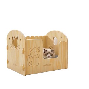 Cross-border wooden cat <b>bed</b>, pet <b>bed</b>, dog <b>bed</b>, cat <b>bed</b>, all-season <b>house</b>, home pet supplies, solid wood nest - Product Image 5