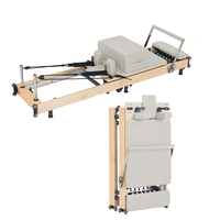 Reformer pliable en bois d'érable pour studio de Pilates et salle de sport – Équipement commercial peu encombrant