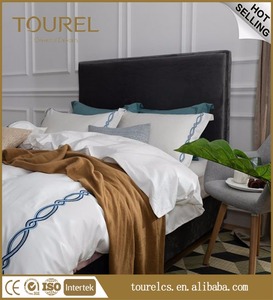 Cama <span class=keywords><strong>de</strong></span> hotel/Sala hojas, 100% poliéster algodón <span class=keywords><strong>blanco</strong></span> llano Hotel sábanas - Product Image 3