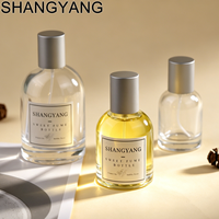 Nouvelles bouteilles de parfum en verre vides SY de 30 ml, 50 ml, 100 ml, rondes, transparentes, rechargeables, avec pulvérisateur et impression
